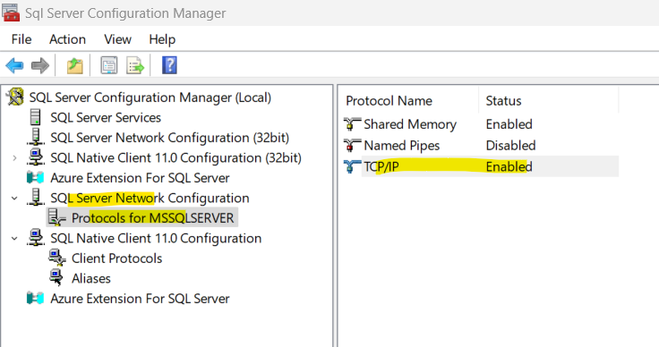 Enable TCP/IP